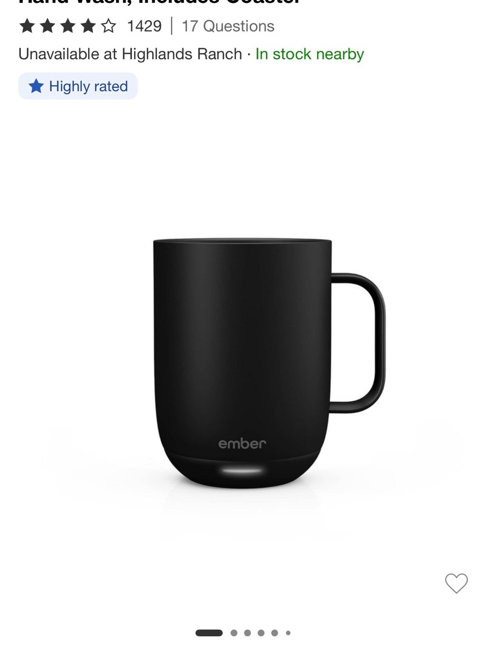 Ember Black Temperature Control Smart Mug